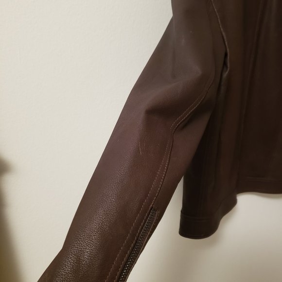 OLD FLORENCE LEATHER FACTORY Jacket in Brown - Handmade in Italy, Men's Size M - Picture 7 of 8